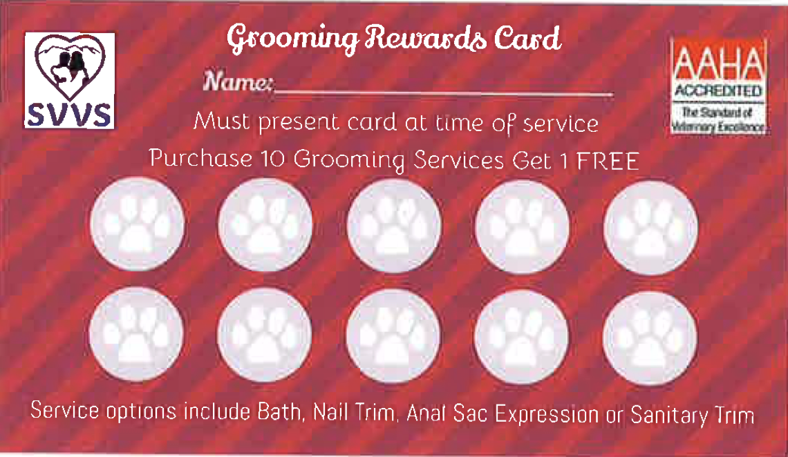 Grooming Rewards Card